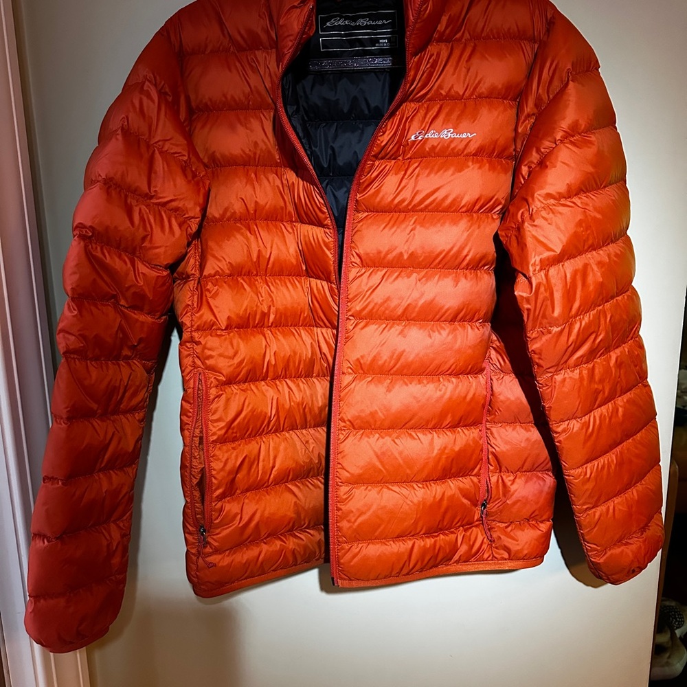 Eddie Bauer Men's Vibrant Orange Puffer Jacket